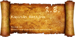 Kapitán Bettina névjegykártya